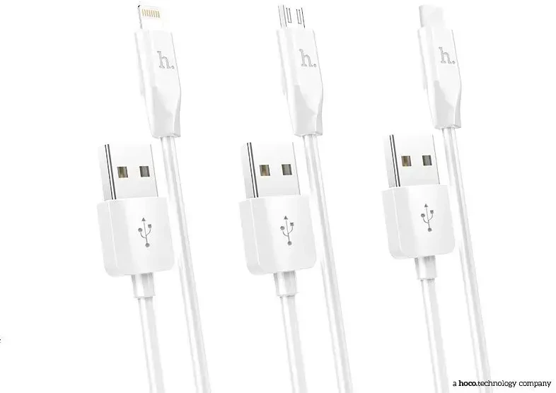 USB kabelis Hoco X1 Lightning 2.0m baltas