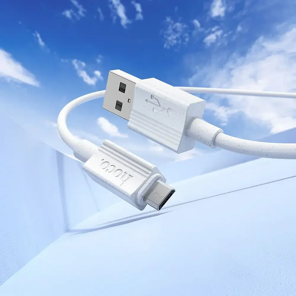 Cable USB A to Micro USB Hoco 2,4A 1 m X107 baltas