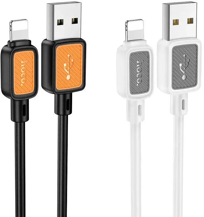 USB A tipo į „Lightning“ tipo laidas Hoco 2,4A, 1 m, X108, baltas