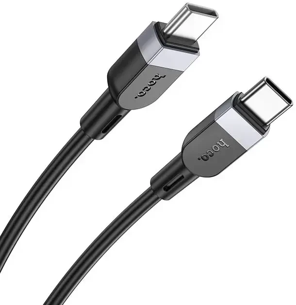Silicone Cable USB C to USB C Hoco 3A 60W 1 m X109 juodas