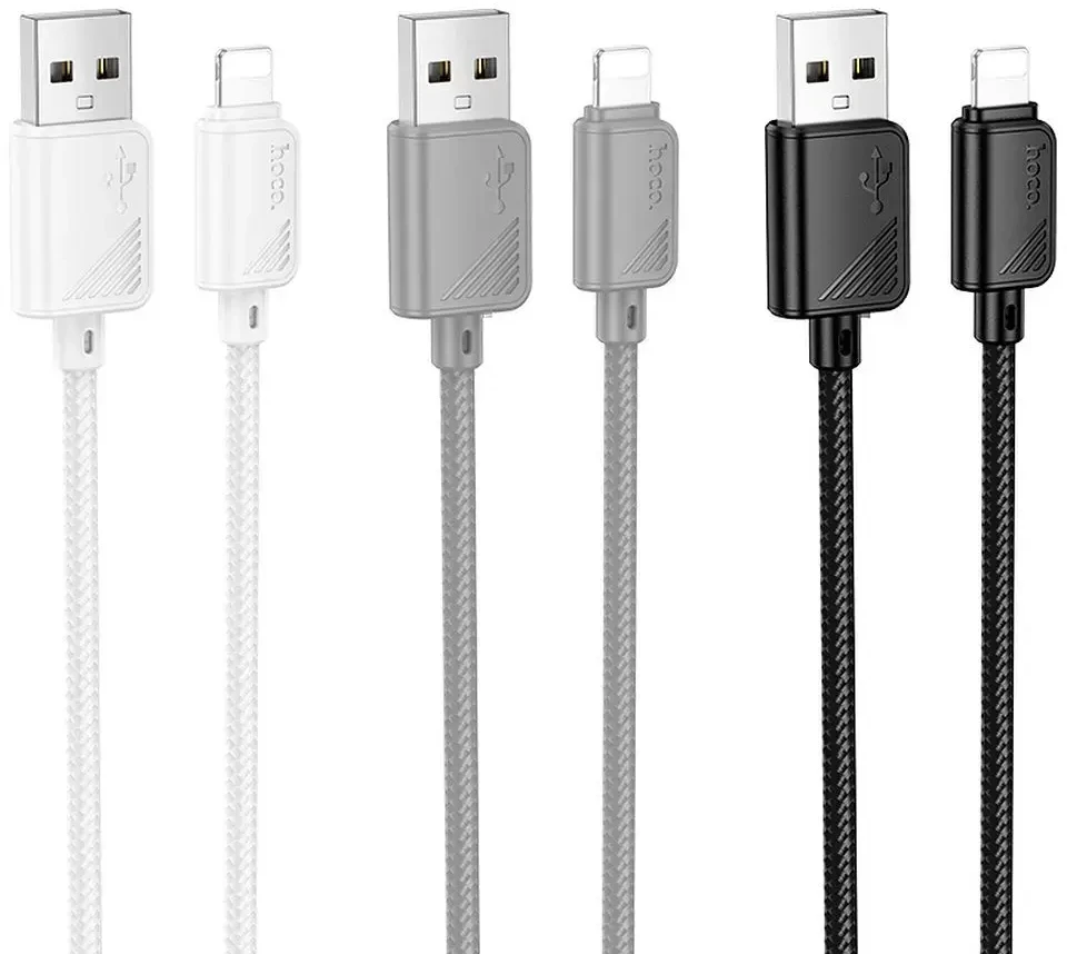 HOCO kabelis USB A į Lightning 2,4A X113 1 m baltas