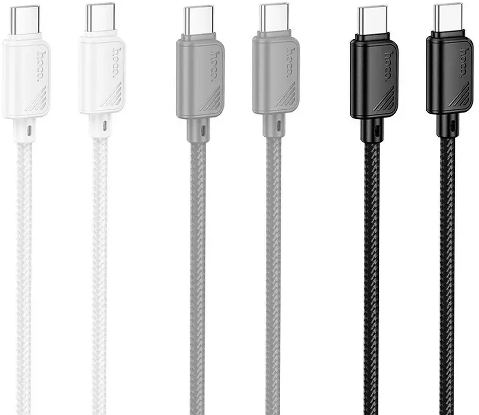 USB C į USB C laidas Hoco 3A 60W 1 m X113 baltas
