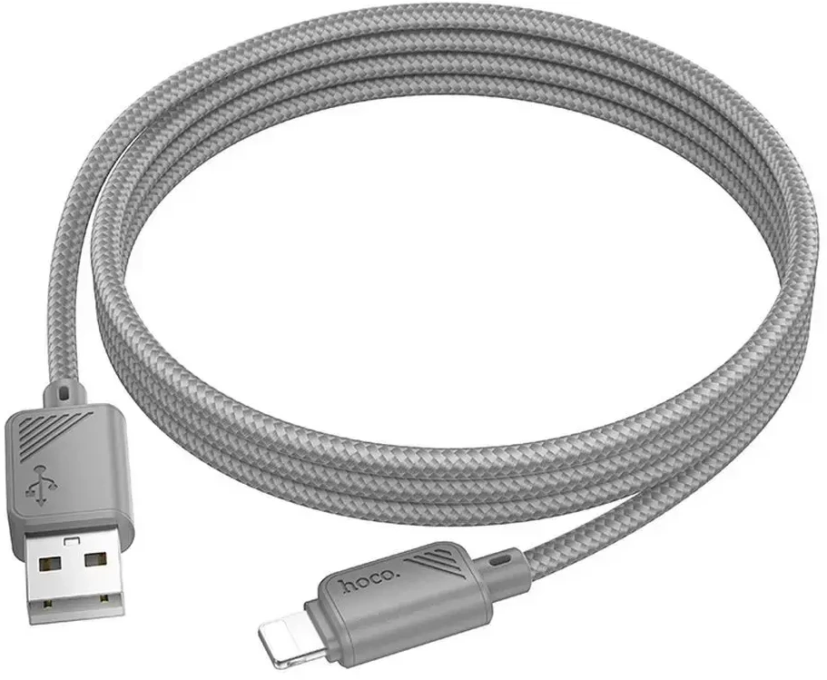 USB A tipo į „Lightning“ tipo laidas Hoco 2,4A, 1 m, X113, pilka