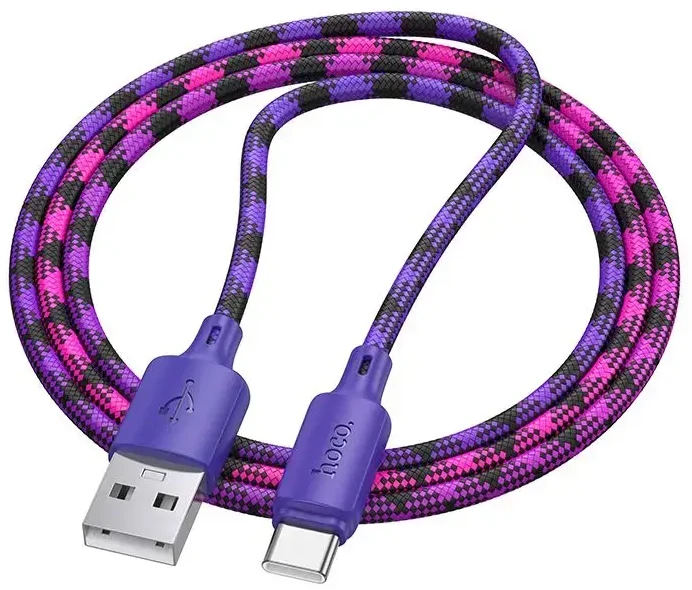 USB A į USB C laidas Hoco 3A 1 m X116 gradientinis violetinis