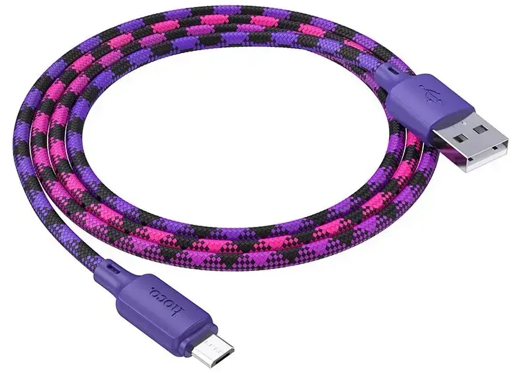 USB A į Micro USB kabelis Hoco 2,4A 1 m X116 gradientinis violetinis