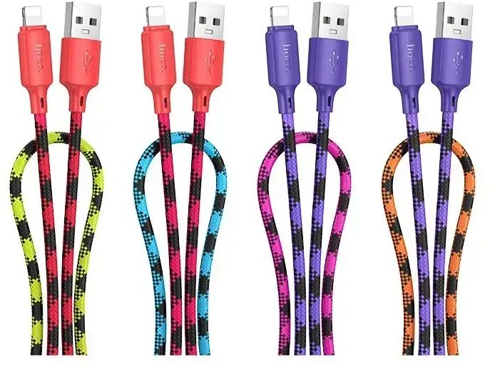 Laidas USB A - Lightning Hoco 2,4A 1 m X116 gradientinis raudonas