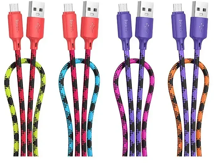 USB A į Micro USB kabelis Hoco 2,4A 1 m X116 gradientinis violetinis