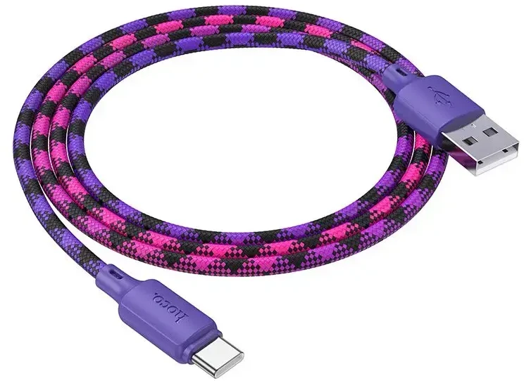 USB A į USB C laidas Hoco 3A 1 m X116 gradientinis violetinis