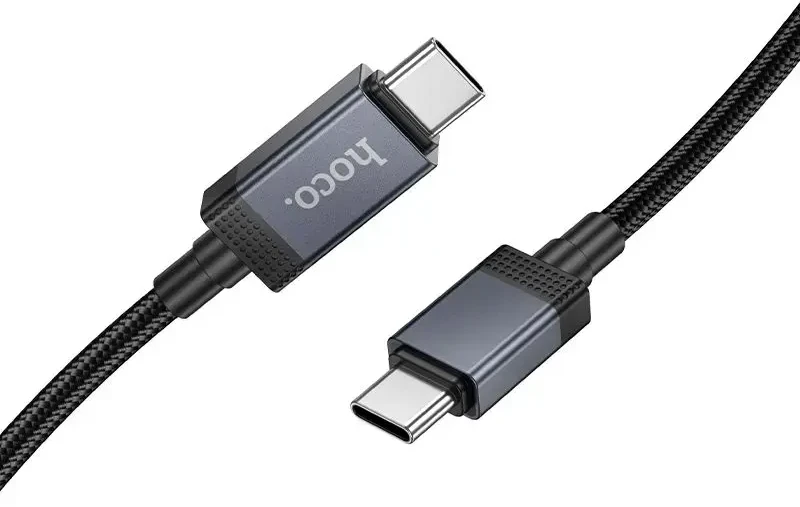 USB C laidas į USB C Hoco 3A 60W su ekranu 1 m X118 juodas