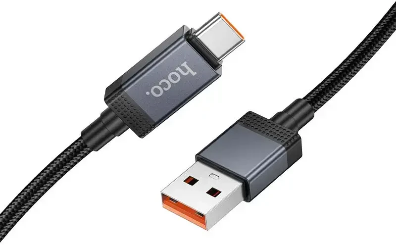 USB A į USB C laidas Hoco 5A su ekranu 1 m X118 juodas
