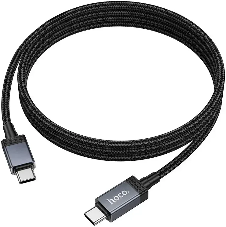 USB C laidas į USB C Hoco 3A 60W su ekranu 1 m X118 juodas