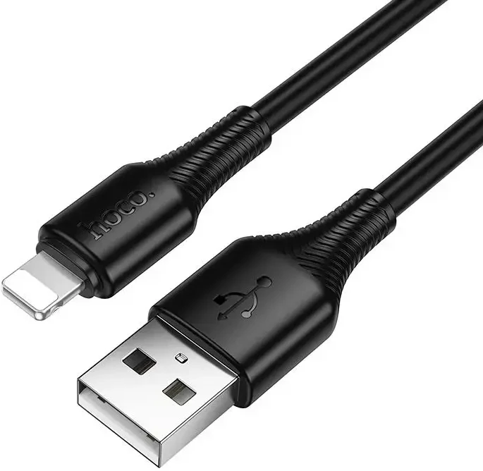 USB A tipo į „Lightning“ tipo laidas Hoco 2,4A, 1 m, X120, juodas