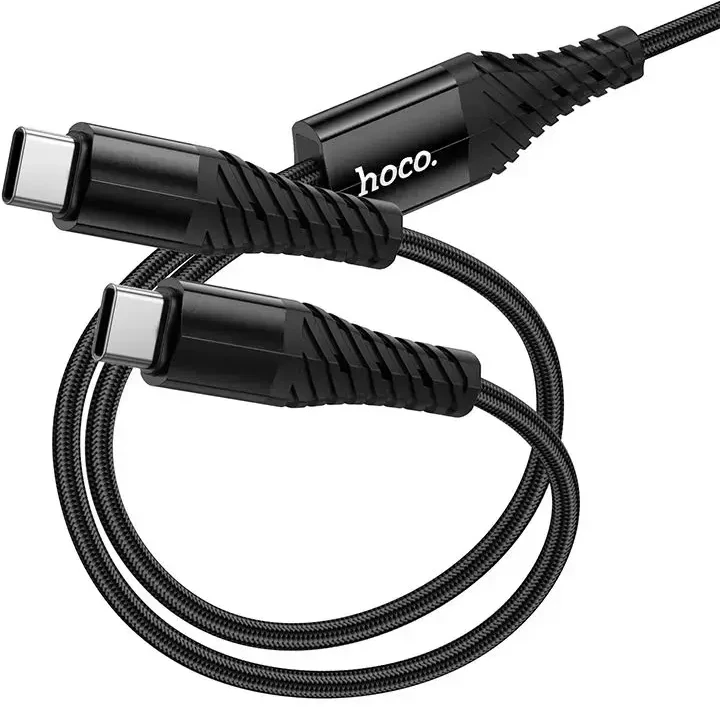 Kabelis 2in1 USB C į USB C+C Hoco 1 m X123 juodas