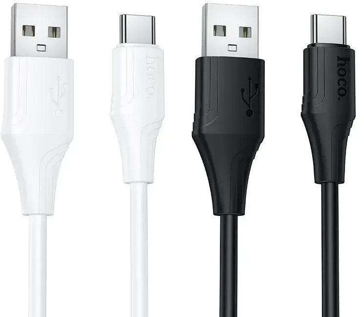 Silicone Cable USB A to USB C Hoco 3A 1 m X124 baltas
