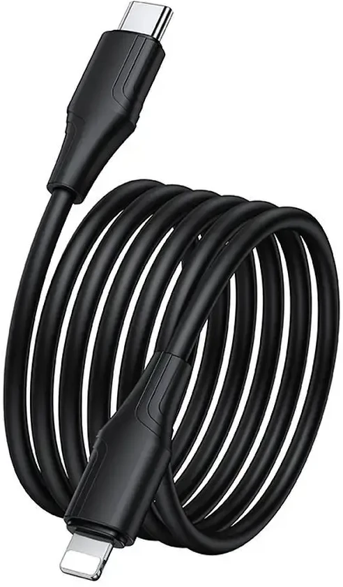Silikoninis laidas USB C - Lightning Hoco 27W 1 m X124 juodas