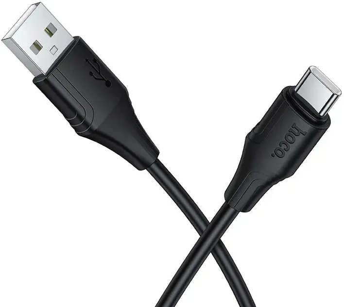 Silicone Cable USB A to USB C Hoco 3A 1 m X124 juodas