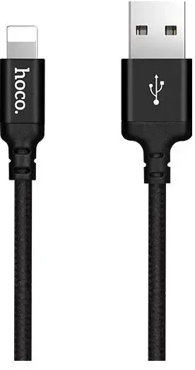 USB A tipo į „Lightning“ tipo laidas Hoco 2A, 2 m x 14, juodas