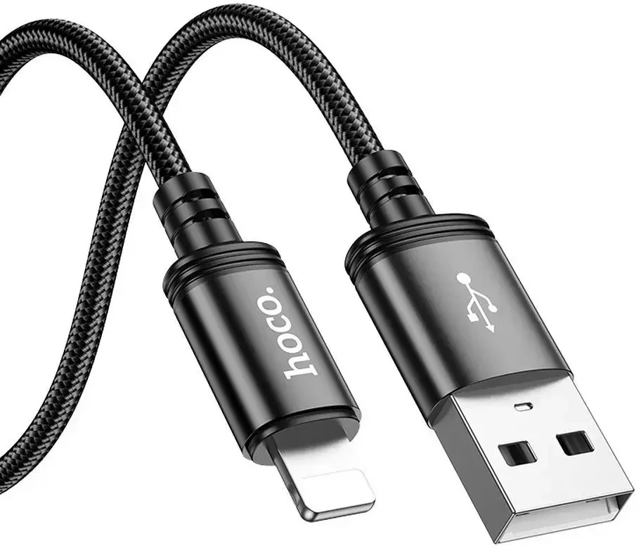 USB A tipo į „Lightning“ tipo laidas Hoco 2,4A 2 m X89 juodas