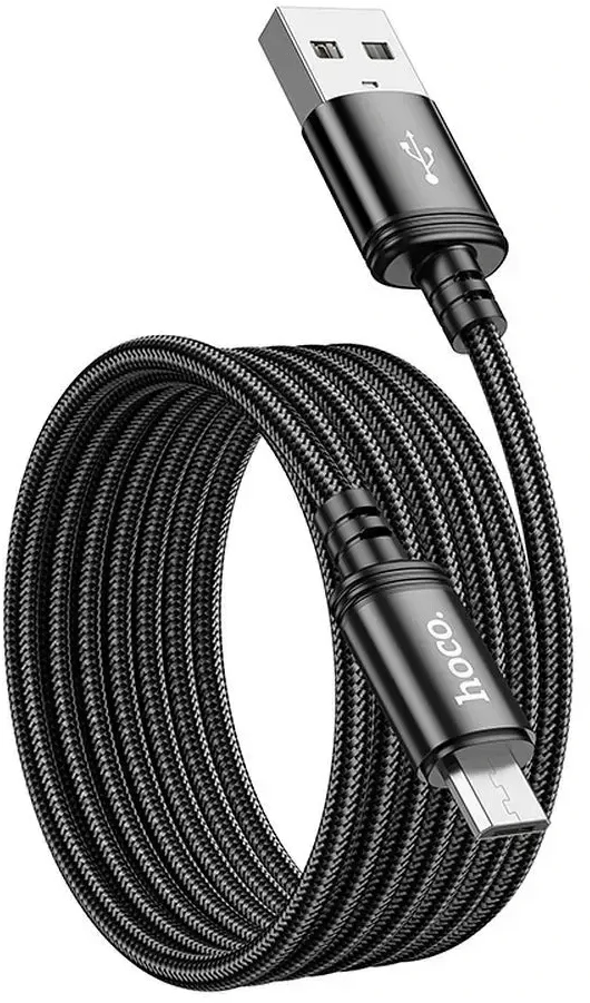 Cable USB A to Micro USB Hoco 2,4A 2 m X89 juodas