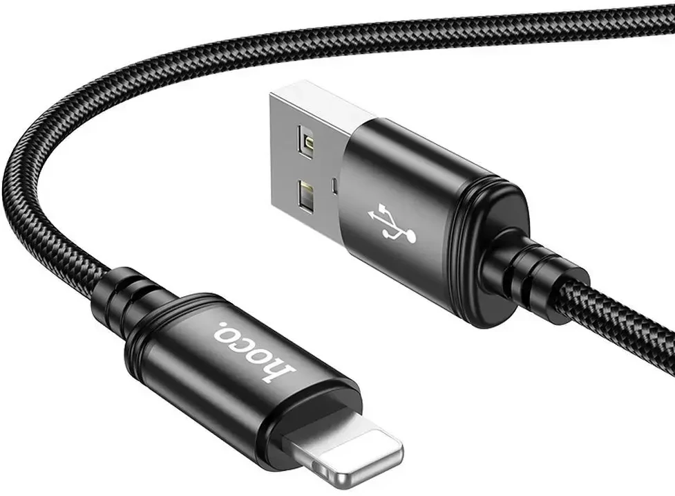 USB A tipo į „Lightning“ tipo laidas Hoco 2,4A 2 m X89 juodas