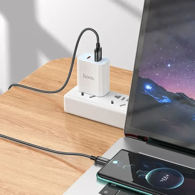 Cable USB A į USB C Hoco 3A 2 m X89 juodas