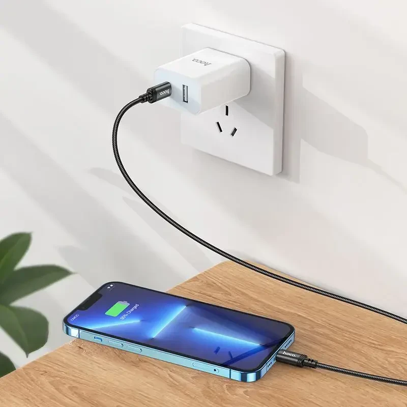 Cable USB C į Lightning Hoco PD 27W 2 m X89 juodas