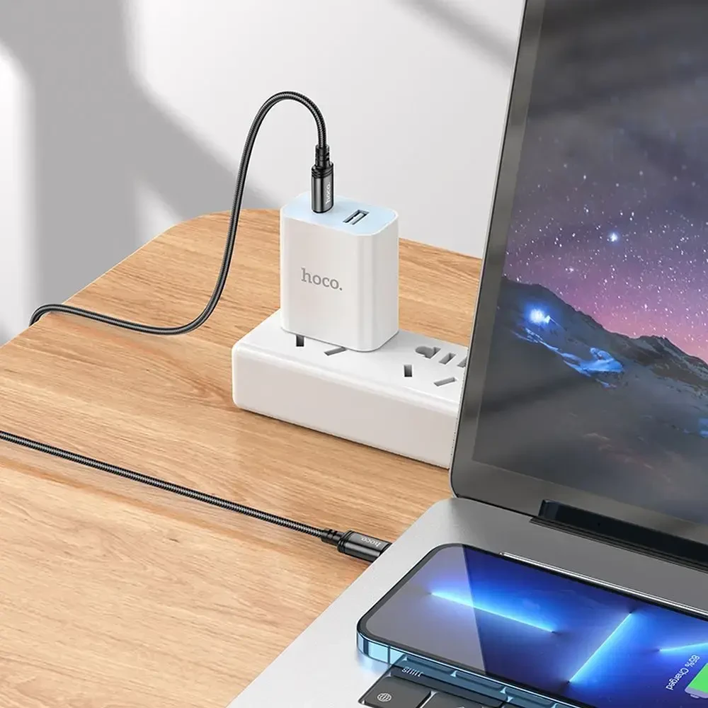 Cable USB C į USB C Hoco 3A 60W 2 m X89 juodas