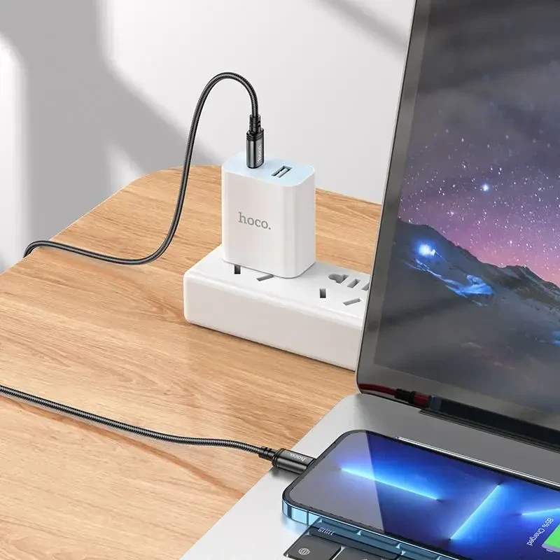 Cable USB C į Lightning Hoco PD 27W 2 m X89 juodas