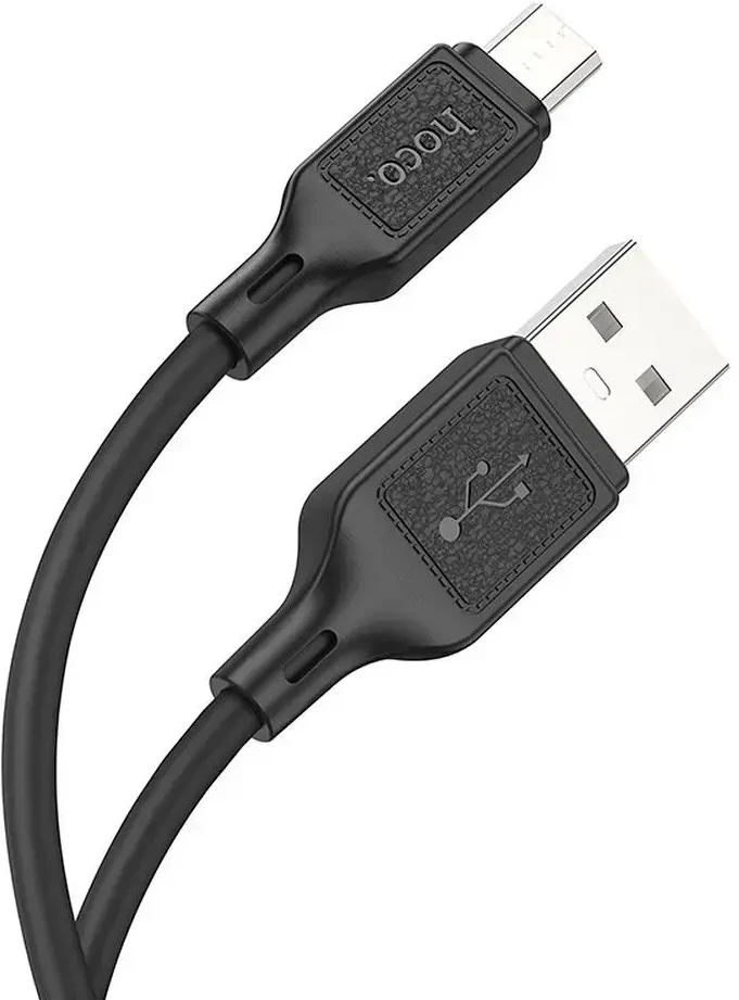 Cable USB A to Micro USB Hoco 2,4A 1 m X90 juodas