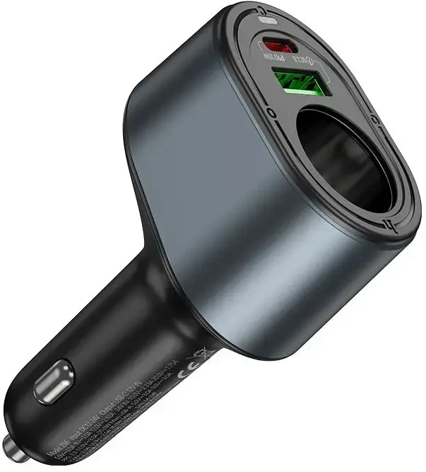 Automobilinis įkroviklis Hoco USB A + USB C + cigarečių degiklis PD QC3.0 3A 35W Z56 juodas