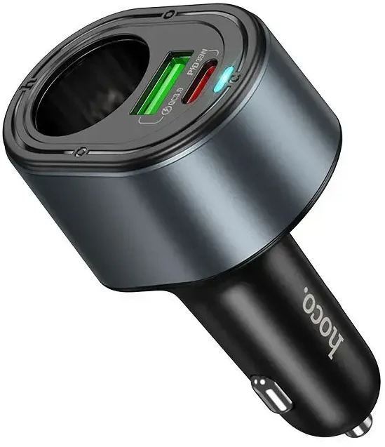 Automobilinis įkroviklis Hoco USB A + USB C + cigarečių degiklis PD QC3.0 3A 35W Z56 juodas