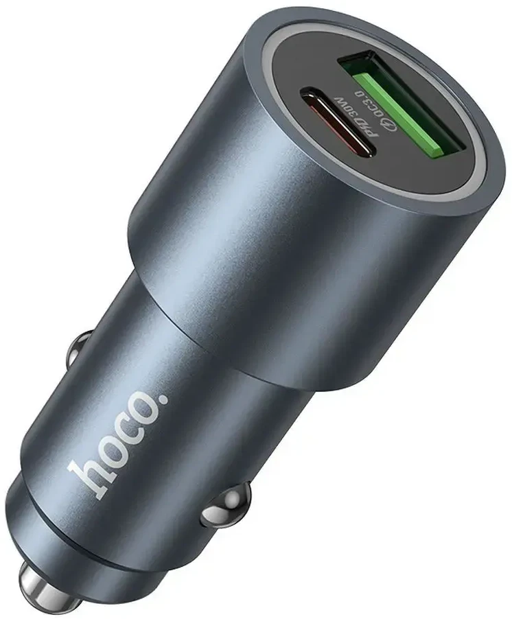 Car charger Hoco USB A + USB C PD QC3.0 48W Z60 juodas