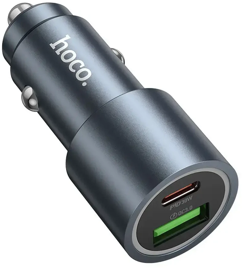 Car charger Hoco USB A + USB C PD QC3.0 48W Z60 juodas
