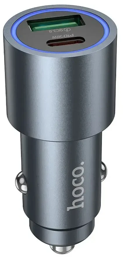 Car charger Hoco USB A + USB C PD QC3.0 48W Z60 juodas