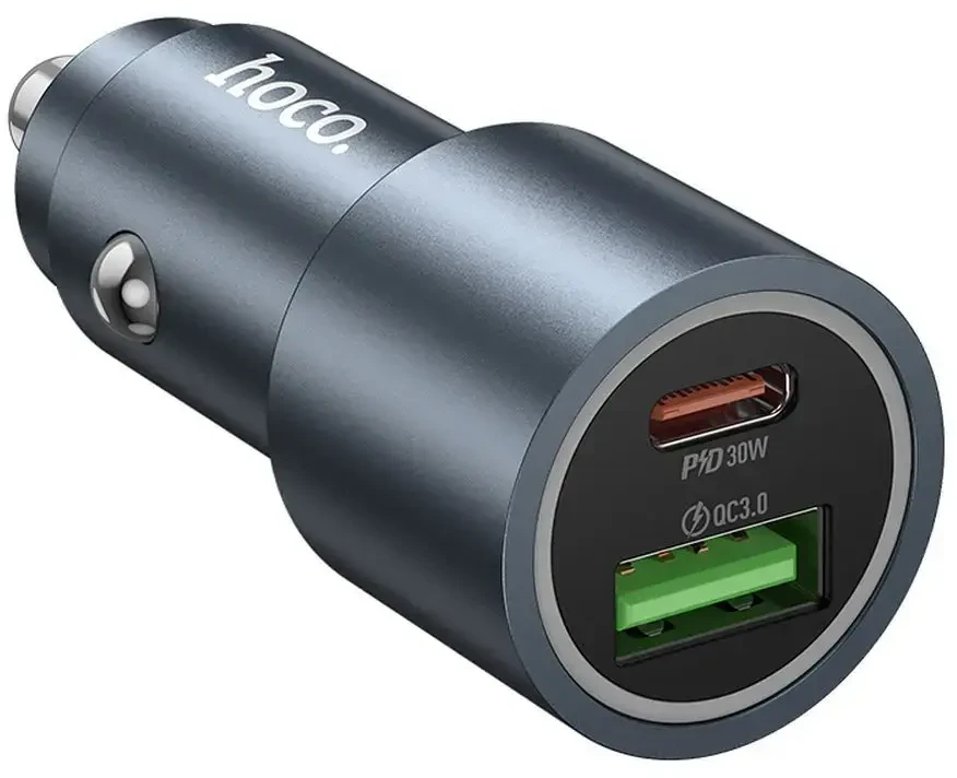 Car charger Hoco USB A + USB C PD QC3.0 48W Z60 juodas