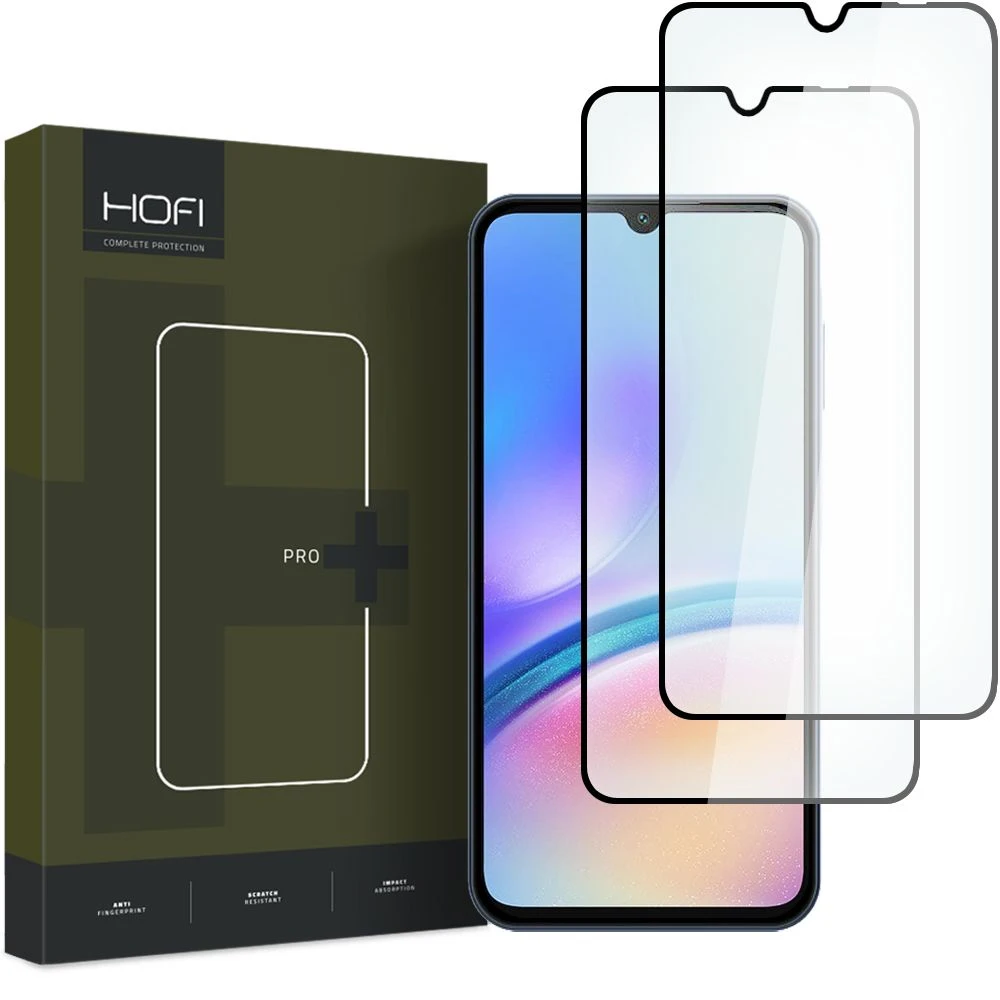 Apsauginis stiklas telefonui Samsung Galaxy A05S HOFI Glass Pro+ 2-pack juodos spalvos krašteliu