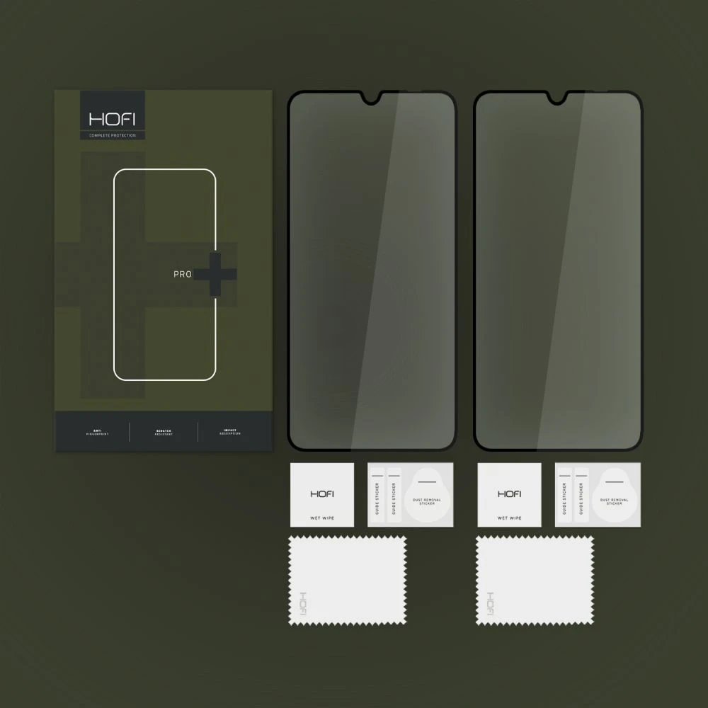 Apsauginis stiklas telefonui Samsung Galaxy A05S HOFI Glass Pro+ 2-pack juodos spalvos krašteliu