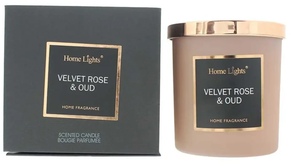 Home Lights Velvet Rose & Oud kvapioji žvakė, 215 g