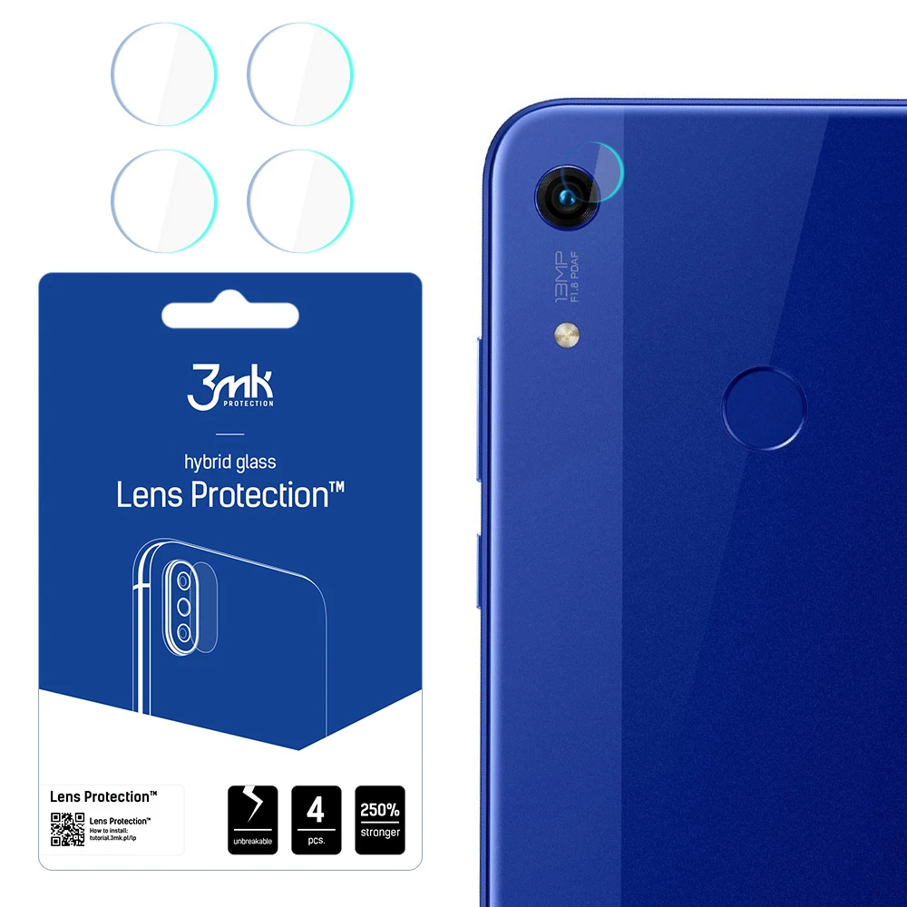 HIBRIDINIS STIKLAS 3MK LANKSTUSIS STIKLAS LĖŠAS HUAWEI HONOR 8A KAMERAI 4 Vnt.
