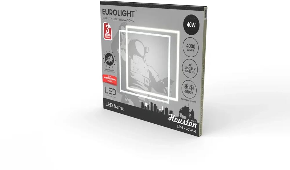 Eurolight 40W LED panelė - šviečiantis rėmelis, baltas, 4000K