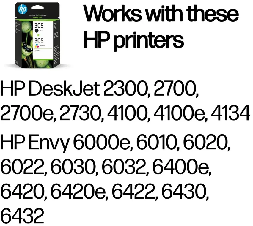 Hewlett Packard (HP) Multipack HP Ink 6ZD17AE / 305 BK,C,M,Y daugiapakė pakuotė