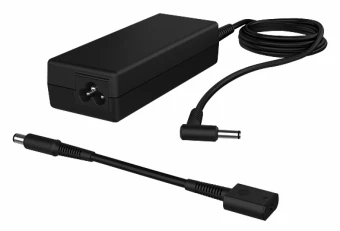 Hewlett Packard (HP) HP 65 W išmanusis kintamosios srovės maitinimo adapteris – nešiojamojo kompiuterio įkroviklis, 4,5 mm jungtis su 7,4 mm adapteriu / tinka HP 200 serijos, „ProBook 400/600“ serijos, „EliteBook 700/800“ serijos kompiuteriams