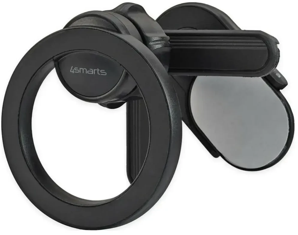 Prie ekrano tvirtinamas magnetinis telefono laikiklis „4smarts Screen Mount“, suderinamas su „MagSafe“, juodas