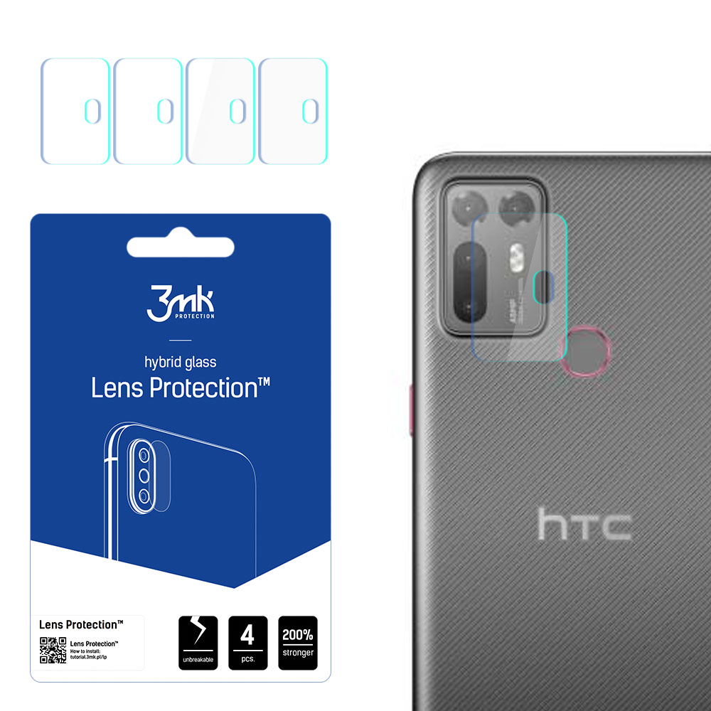 HYBRID GLASS 3MK FLEXIBLE GLASS LENS HTC DESIRE 20 PLUS CAMERA 4 PCS.