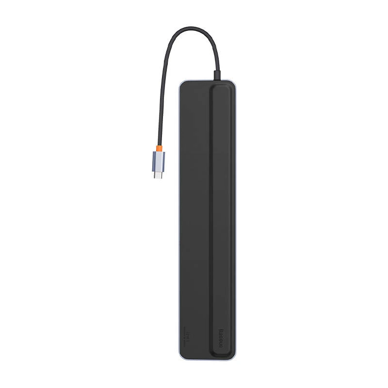 Hub 12w1 Baseus EliteJoy Gen2 serijos USB-C do 2xHDMI+ 3xUSB 3.0+ PD+ DP+ SD/TF+ RJ45+Type-C+ 3.5 mm (tamsiai pilka)