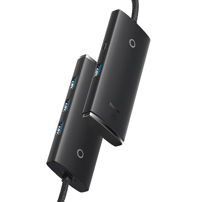 USB 3.0 šakotuvas - 4 prievadai - juodas - 2m - Baseus WKQX030201