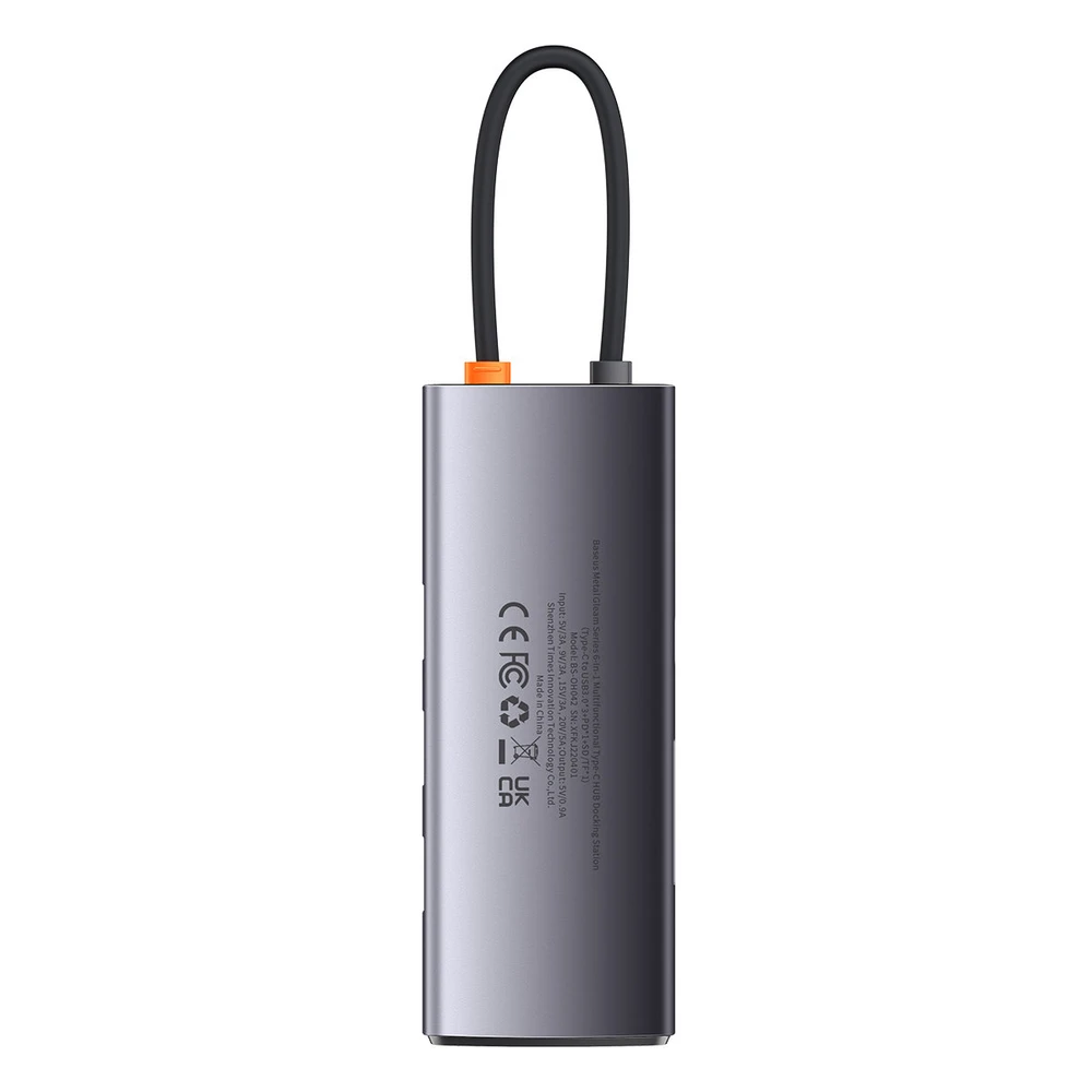 Adapteris 6in1 Baseus Metal Gleam Series USB-C į 3x USB 3.0 + USB-C PD + Micro SD/SD