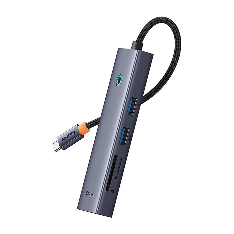 „Baseus UltraJoy“ 7 prievadų šakotuvas 7w1 (USB-C į 1xHDMI4K@30Hz + 2xUSB 3.0 + 1xPD +RJ45 + SD/TF3.0)