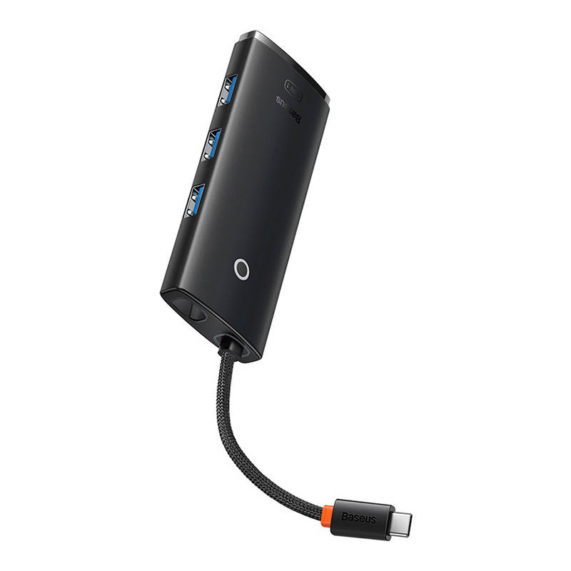 HUB Baseus Lite serijos 5 prievadų USB-C prie HDMI+USB3.0x3+PD (juoda)