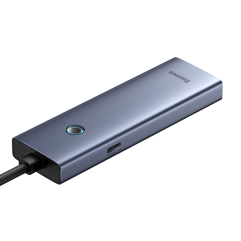 Hub Baseus UltraJoy Series Lite 4-Port 50cm (USB į USB3.0*4+Type-C5V) (pilka)